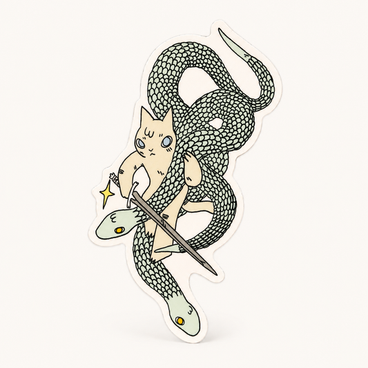 Cat and Snakes Vinyl Sticker | Deth P. Sun (CA)
