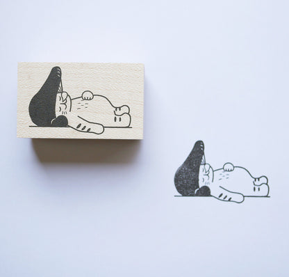 Snoozing Mushroom Cat Stamp | 4Legs (Japan)