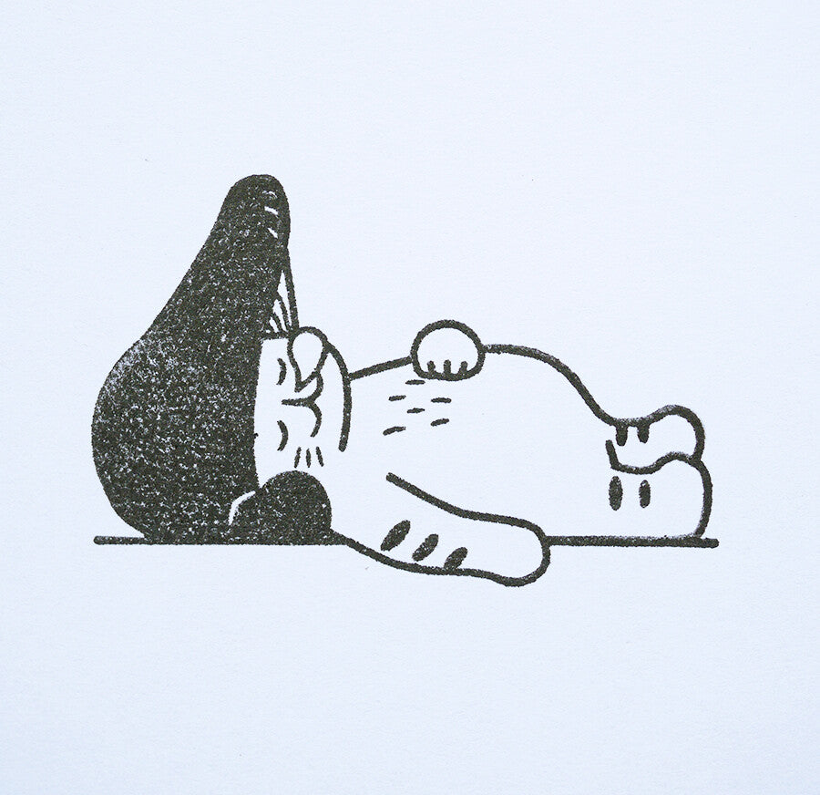 Snoozing Mushroom Cat Stamp | 4Legs (Japan)