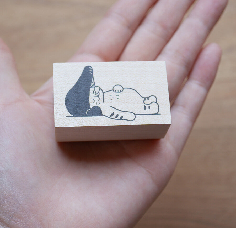 Snoozing Mushroom Cat Stamp | 4Legs (Japan)