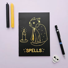 Load image into Gallery viewer, Spells Wizard KItty Notebook | Amy K Nalley (TX)
