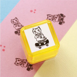 Skateboard Cat Pre-Inked Stamp | Yumi Kitagishi (Japan)