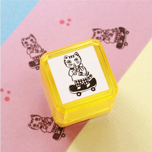 Skateboard Cat Pre-Inked Stamp | Yumi Kitagishi (Japan)