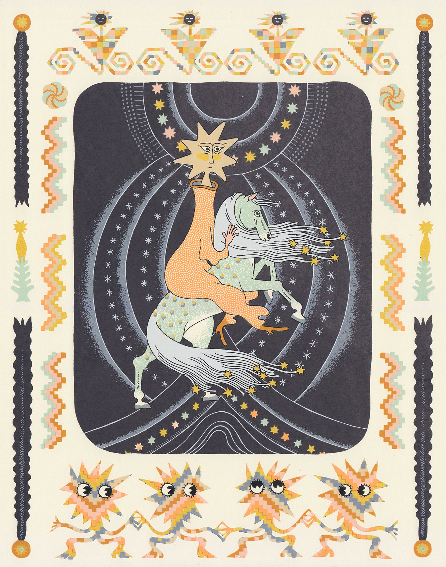 Star Rider on Horse Screen Print | Daria Tessler (OR)