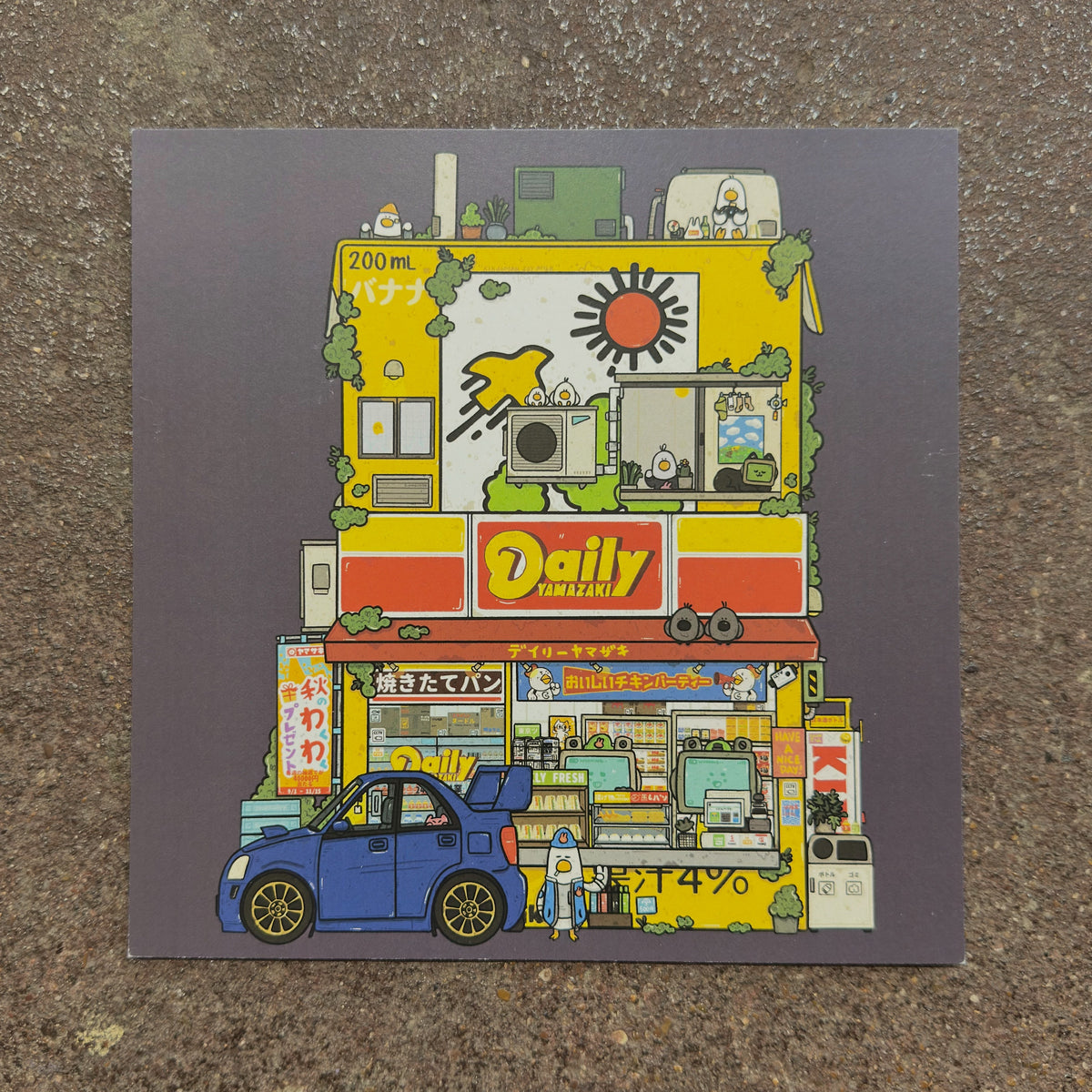 Daily Yamazaki Konbini art print by Sushiboiiiyy on display in the We Are 1976 shop in Dallas