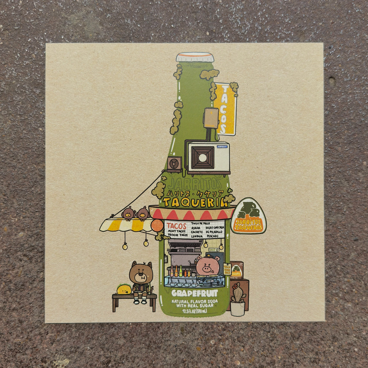 Jarritos Taqueria art print by Sushiboiiiyy on display in the We Are 1976 shop in Dallas