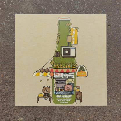 Jarritos Taqueria art print by Sushiboiiiyy on display in the We Are 1976 shop in Dallas