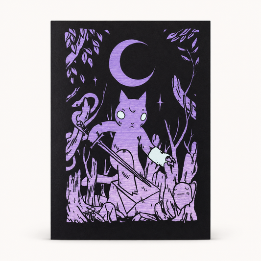 Jungle Sword Cat Postcard Print | Deth P. Sun (CA)