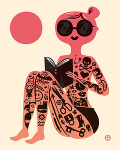 Tattooed Lady Screenprint | Little Friends of Printmaking (CA)