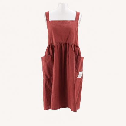 Cotton Cross Back Pleated Waist Apron | Fuji Trade (Japan)