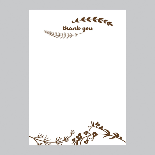 Bronze Earthly Floral Thank You Letterpress Notecard | We Are 1976 (TX)