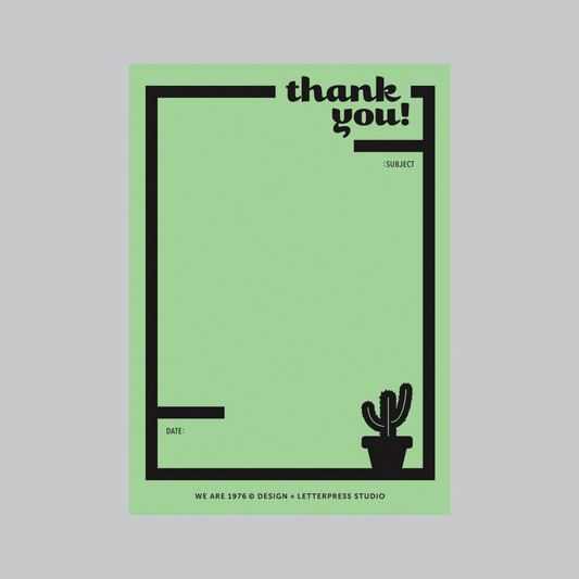 Thank You Letterpress Notecard | We Are 1976 (TX)