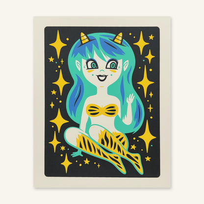 Hello, Darling! screenprint photographed flat, showing the full sheet
