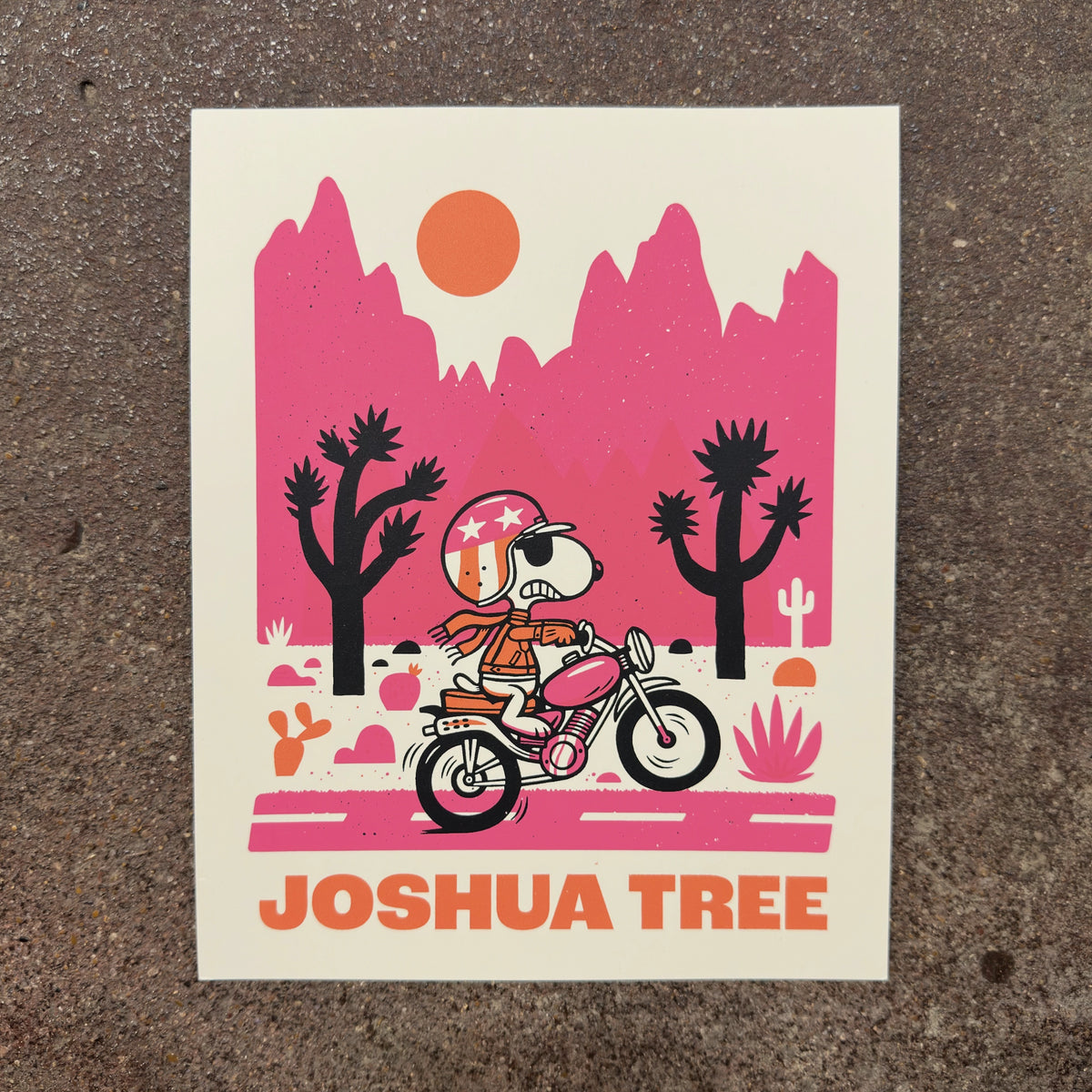 Joshua Tree screenprint photographed at We Are 1976 in Dallas