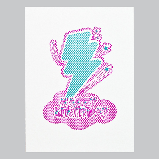 Thunderbolt Birthday Letterpress Card | We Are 1976 (TX)