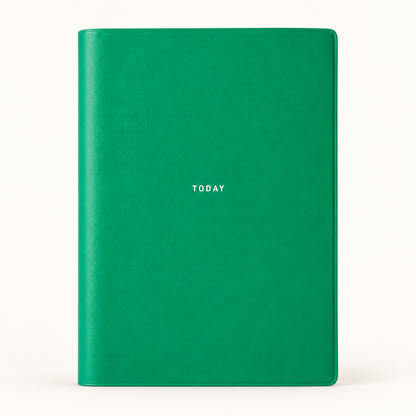 Laconic Pocket Log Diary in Green with a PVC cover and TODAY printed on the front