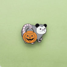 Load image into Gallery viewer, Trick-or-Treat Possum Enamel Pin | Amy K Nalley (TX)
