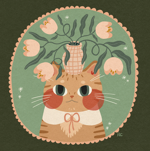 Tulip Cat Art Print | Rachele Cromer (OK)