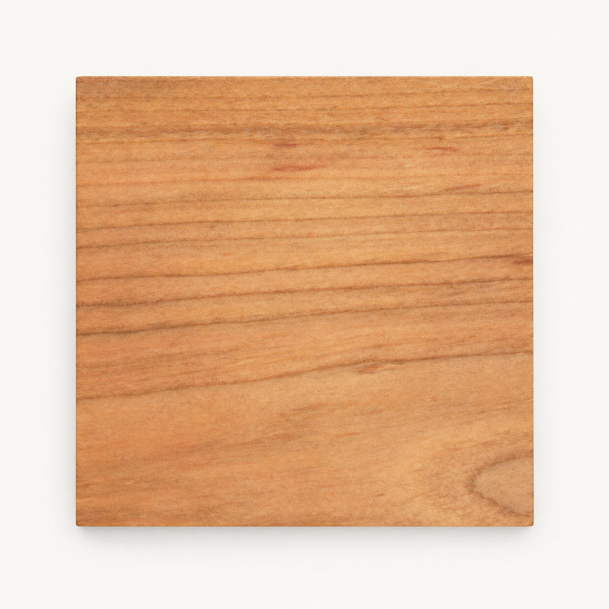 Square Yamazakura cherry wood coaster by SALIU, top view showing the wood grain