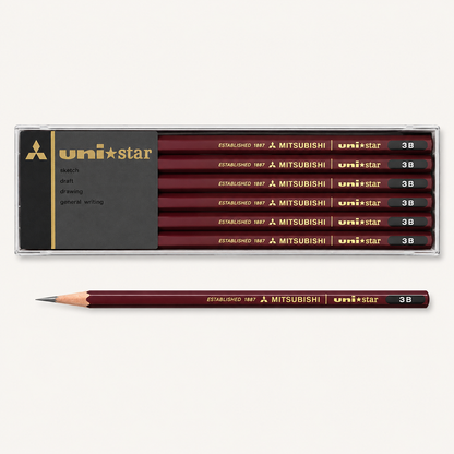 Hi-uni Unistar Wooden Pencil Pack of 12 | Mitsubishi (Japan)