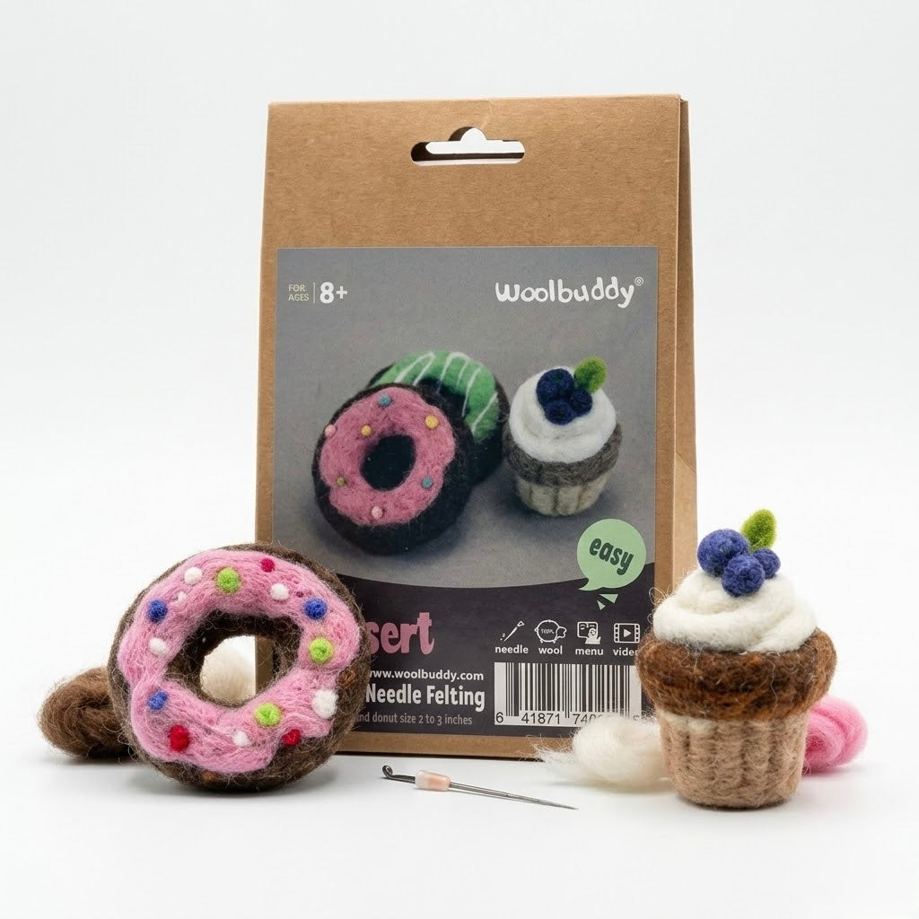 DIY Needle Felting Kit – Dessert (Donut & Cupcake) | Woolbuddy (CA)