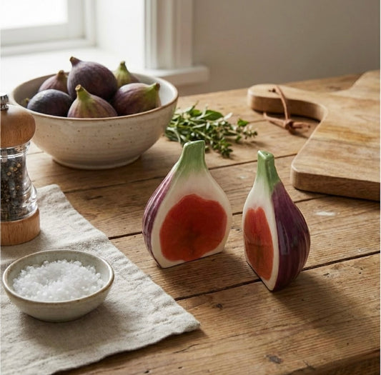 Fig Ceramic Salt & Pepper Shaker Set