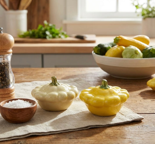 Summer Squash Ceramic Salt and Pepper Shaker Set
