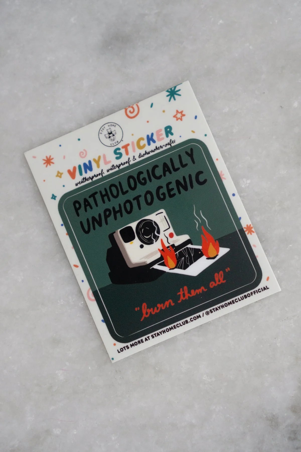 Pathologically Unphotogenic Vinyl Sticker | Olivia Mew