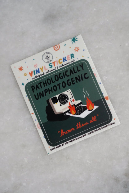 Pathologically Unphotogenic Vinyl Sticker | Olivia Mew