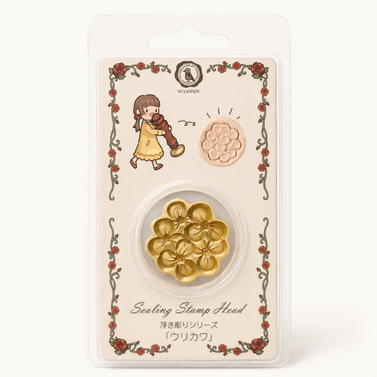 Urikawa Floral Wax Seal Stamp Head | WOODPEPE (Japan)