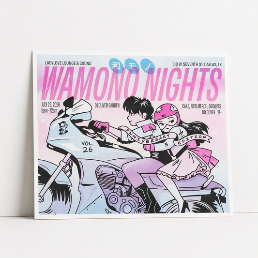Wamono Nights Vol. 26  Risograph Print | 2nd Anniversary Edition | EJ Chong (TX)