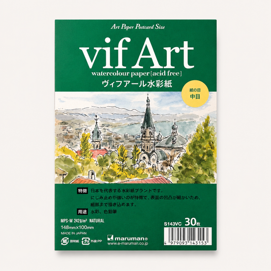 Postcard Style vif Art Paper | Watercolor/Middle Grain | Maruman (Japan)