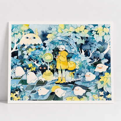 The Moon Came for a Visit Art Print | Koyamori (CAN)