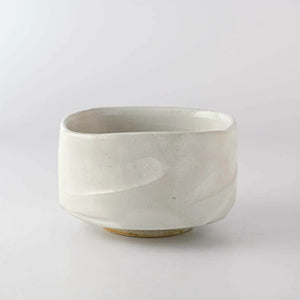 Ceramic Handmade Square Matcha Bowl | White | Seifu (Japan)