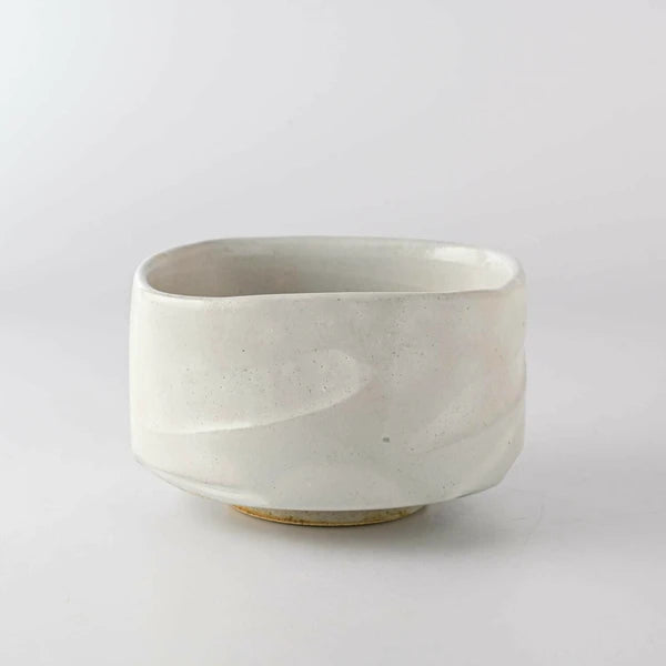Ceramic Handmade Square Matcha Bowl | White | Seifu (Japan)