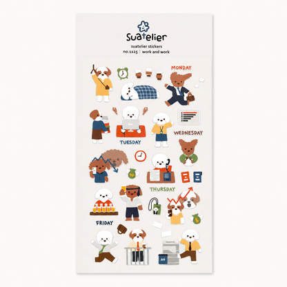 Work Puppy Deco Sticker Sheet | Suatelier (KOR)