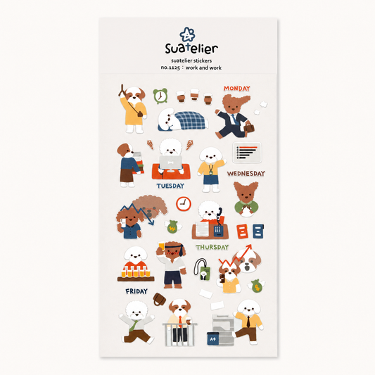 Work Puppy Deco Sticker Sheet | Suatelier (KOR)