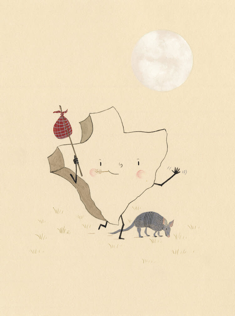 I want to go home with the armadillo Art Print | Heather Sundquist Hall (TX)