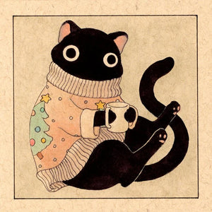 Christmas Cat Vinyl Sticker | Felicia Chiao (CA)