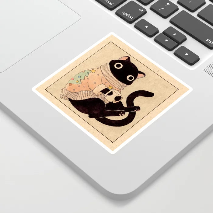 Christmas Cat Vinyl Sticker | Felicia Chiao (CA)