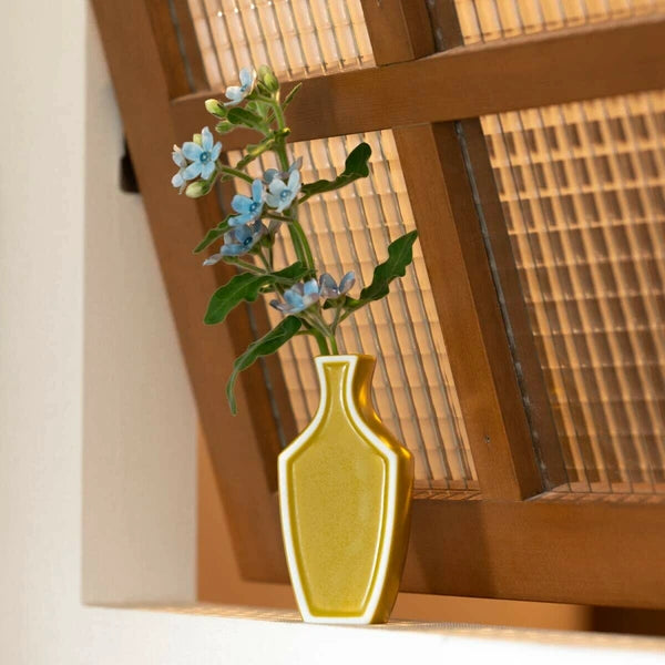 Ceramic Framed Flower Vase | Mustard | Oda Pottery (Japan)