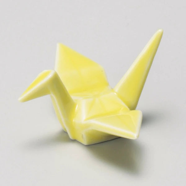Origami Crane Ceramic Chopstick Rest | Yellow (Japan)