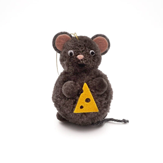 Mouse Pom Pom Ornament | Lucky Horse Press (NJ)