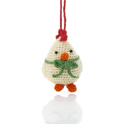 Barnyard Christmas Chicken Ornament
