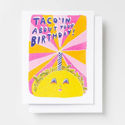 Taco Birthday Risograph Card | Yellow Owl Workshop (CA)