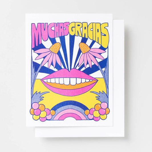 Muchas Gracias Risograph Card | Yellow Owl Workshop (CA)