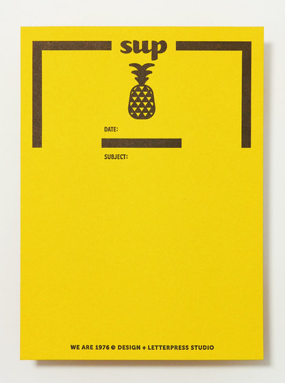 Sup Pineapple Letterpress Notecard | We Are 1976 (TX)