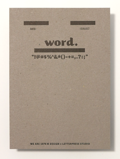 Word. Letterpress Notecard | We Are 1976 (TX)