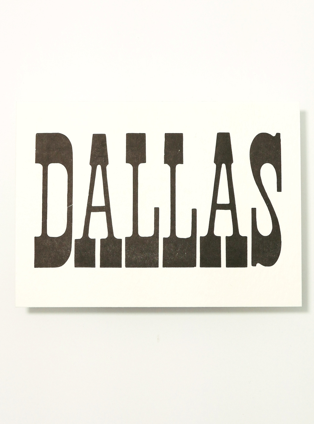 DALLAS Typography Letterpress Postcard | 5x7