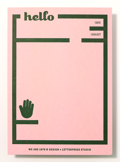 Hello Letterpress Notecard | We Are 1976 (TX)